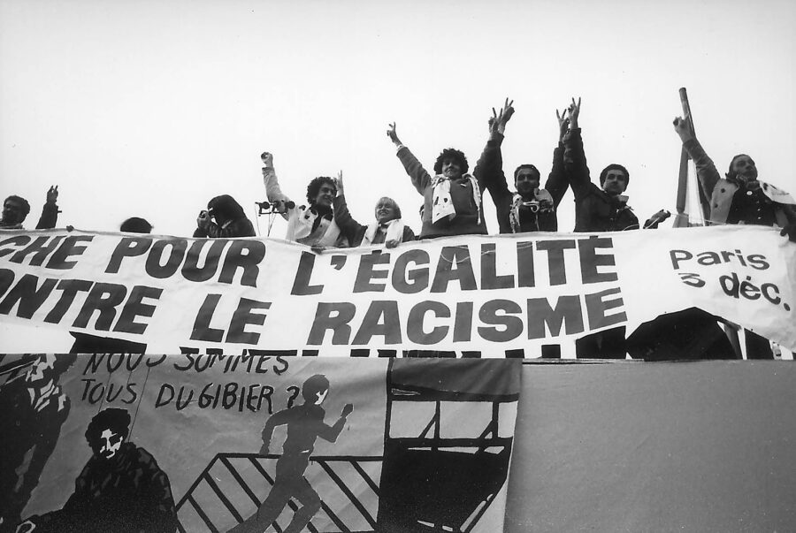 Arrivée de la Marche pour l'égalité et contre le racisme, le 3 décembre 1983 à Paris. Crédits : Pierre Ciot / Divergence Images