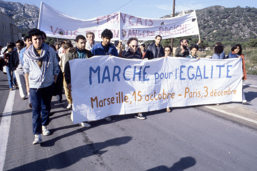 Départ de la Marche pour l'égalité et contre le racisme, le 15 octobre 1983. La Cayolle, Marseille. © Pierre Ciot / Divergence images