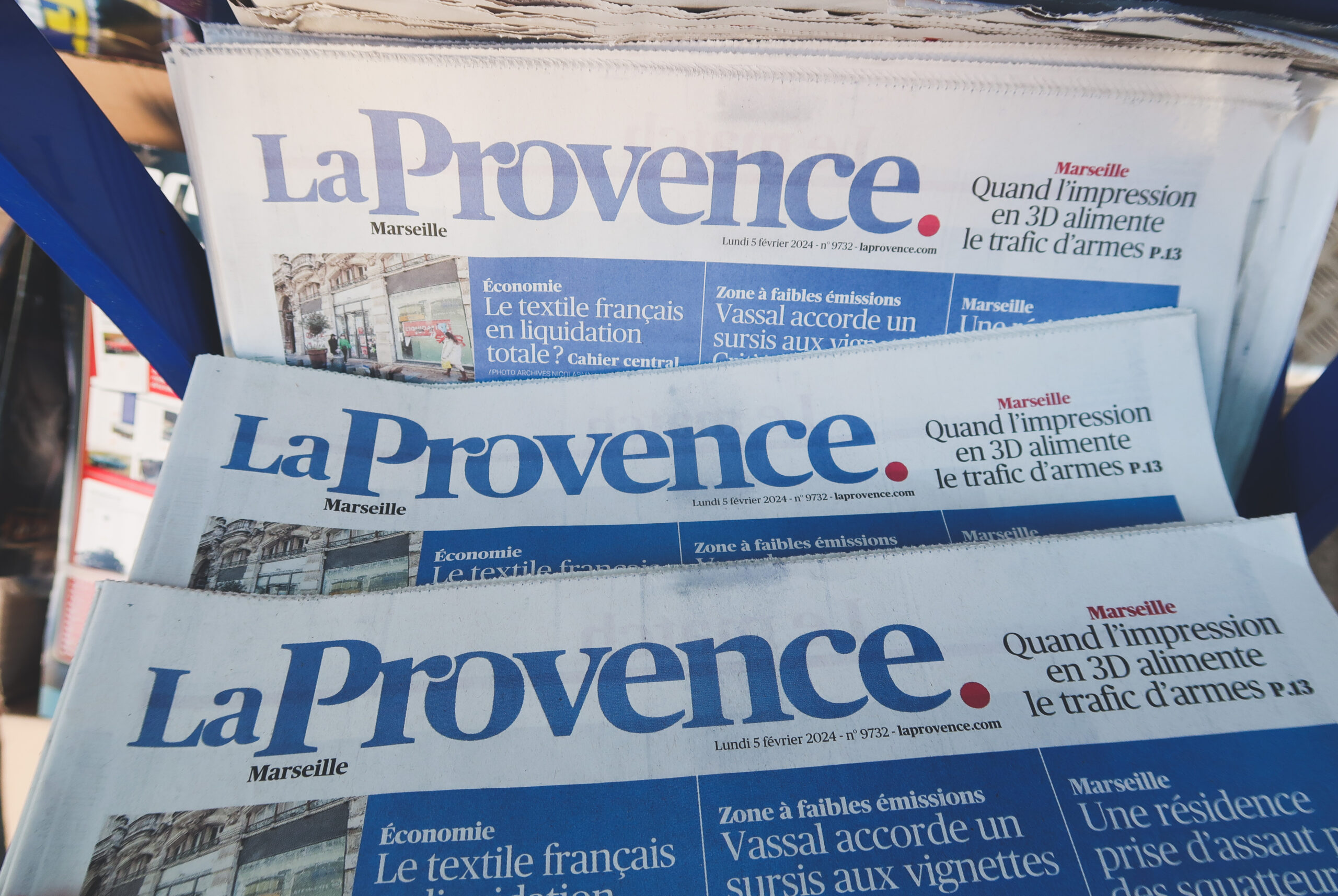 Le journal La Provence aura plus de synergies avec La Tribune sous l'ère Saadé. 05 février 2024. Crédit : D. Gastaldi