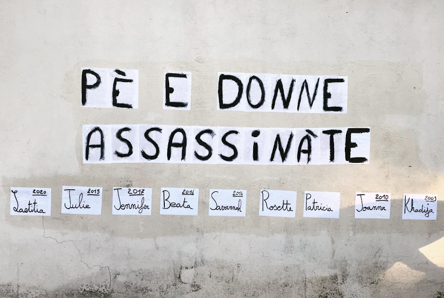 “Pour les femmes assassinées”. Crédit: compte Instagram Collages Féminicides Corse