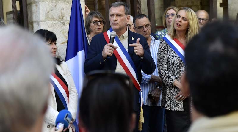 Louis Aliot, maire RN de Perpignan, le 3 juillet 2023. Crédit : Raymond Roig/AFP